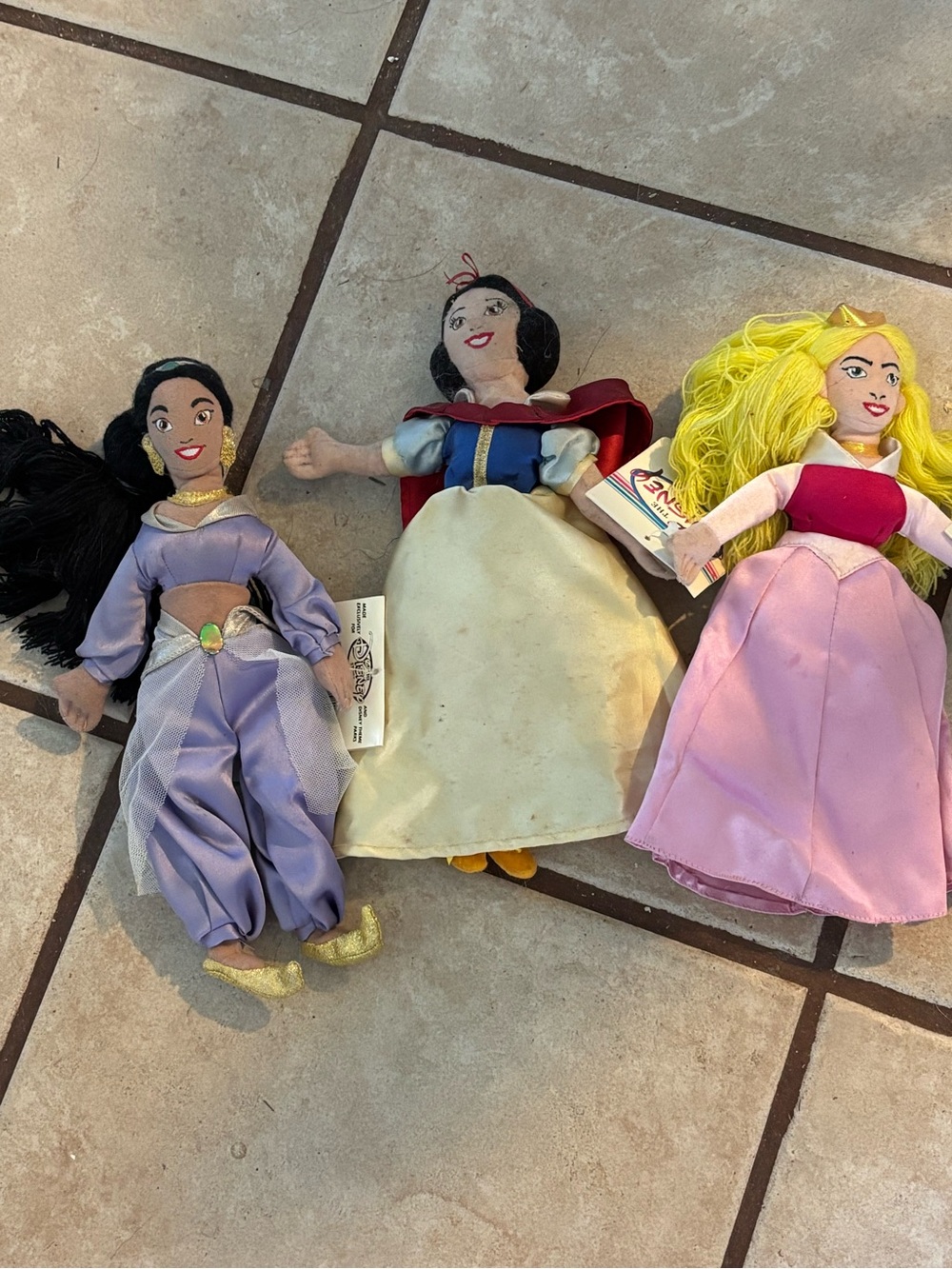 (MW21)Vintage Plush Princess Dolls Bundle of 3 Still Have Tags